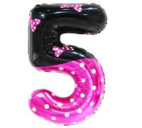 YIIHMEI 40 Inch Cartoon Mouse Number 5 Pink Balloons,Giant Number with Bow Pattern Style One Balloons for 5st Baby Shower Anniversary Birthday Theme Party Decorations Supplies