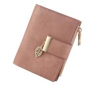 yiijay Small Wallet Women RFID Blocking Leather Bifold Wallet Credit Card Holder for Women Ladies Compact Wallet Mini Purse With Zipper Pocket, Light Pink, Small Wallet for Women Trifold