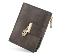 yiijay Small Wallet Women RFID Blocking Leather Bifold Wallet Credit Card Holder for Women Ladies Compact Wallet Mini Purse With Zipper Pocket, Grey, Small Wallet for Women Trifold