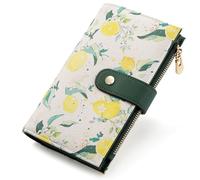 yiijay Womens Wallet RFID Blocking Vegan Leather Trifold Clutch Credit Card Holder Ladies Travel Wallet Purse with Pen Holder, 2Lemon, 6.3 x 4.1 x 1.3 inches, Rfid Wallet