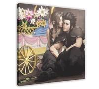 yiili Final Fantasy VII Aerith Gainsborough Poster Canvas Poster Wall Art Decor Print Picture Paintings for Living Room Bedroom Decoration Frame-style 20x20inch(50x50cm)