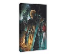 yiili Gaming Posters Final Fantasy VII Remake Posters Canvas Poster Wall Art Decor Print Picture Paintings for Living Room Bedroom Decoration Frame-style 16x24inch(40x60cm)
