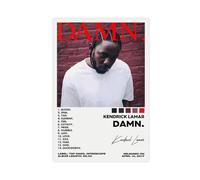 yiili Kendrick Lamar Poster Damn Tracklist Album Poster Leinwand Poster Canvas Poster Wall Art Decor Print Picture Paintings for Living Room Bedroom Decoration Unframe-style 12x18inch(30x45cm)