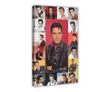 yiili Rock Singer Elvis Presley Poster Canvas Poster Bedroom Decor Sports Landscape Office Room Decor Gift Frame-style 12x18inch(30x45cm)
