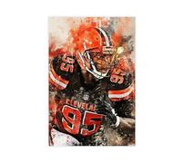 yiili Sports Posters Football Star Posters Myles Garrett Posters 3 Canvas Poster Bedroom Decor Sports Landscape Office Room Decor Gift Unframe-style 16x24inch(40x60cm)