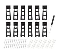 YiiSeeJo 12 Pcs Easel Back Stand Plastic Photo Frame Easel, Black Adhesive Easel Back Support with 24 Pieces Screws 12 Pieces Stickers and 1 Screwdriver