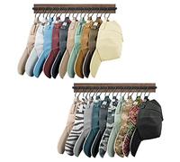 Yiiwinwy Hat Rack for Baseball Caps, 2 Pack Hat Hangers with 20 Hooks Modern Wall Mounted Hat Organizer Storage Cap Holder for Wall Closet Door Bedroom Entryway