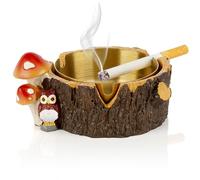 Yiiwinwy Outdoor Ashtray with Stainless Steel Tray,Owl Mushroom Cute Ashtrays for Smokers,Ashtrays for Outside Patio Garden Home Outdoor Indoor Decor