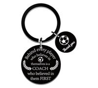 Yiiyyuuko Thank You Football Coach Gift - Includes Keychain Behind Every Player Who Believes In Themselves Is A Coach for Men Women Sports Match Trainer Team Appreciation Soccer Coach Novelty Gifts