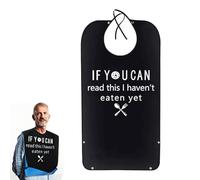 YiJianLiangBai Adult Bibs for Men - Reusable & Washable,Waterproof Bib with Fun Message,Funny Adult Bibs for Eating,Oil-proof Elderly Dining Apron,Bedridden Feeding Bib,Adjustable Clothing Protectors
