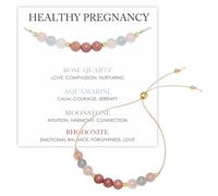 YiJianLiangBai Rainbow Moonstone Bracelet for Pregnancy Gifts, Adjustable Crystal Bracelet for mum to be gifts, New Mum, First Time Moms, Pregnant Women, Baby Shower & Mother's Day Jewellery Gift