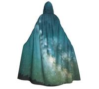 YIJIAYH Starry Night Sky Deep Outer Space Print Adult Hooded Cloak for Halloween Carnival Cosplay Christmas Party Themed Events