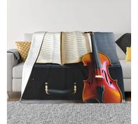 YIJIAYH Violin and Book Print Ultra Soft Micro Fleece Blanket Plush Warmth For Bed Couch And Winter Snuggles