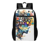 YIJIAYUN 17-Inch Large Capacity Artificial Intelligence Brain Print Backpack for school and outdoor use, for both men and women.