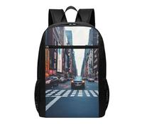YIJIAYUN 17-Inch Large Capacity New York City Print Backpack for school and outdoor use, for both men and women.