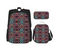 YIJIAYUN 3Pcs School Essentials Space Spiral Cosmic Print Set for Students:School Bag+Pencil case+Lunch Bag Combination