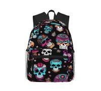 YIJIAYUN Casual Funny Canvas Sugar and Skulls Style Print Backpack Cute Bookbag Laptop Backpacks Travel Daypack Unisex