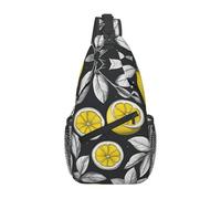 YIJIAYUN Cross chest Lemon Fruit Pattern Print bag diagonally Small Backpack Sling Bag Travel Shoulder Belt Bags unisex
