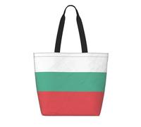 YIJIAYUN DuPont paper Reusable Shopping Bulgarian Flag Print Tote Handheld or Shoulder Carry,Lightweight,Foldable