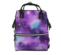 YIJIAYUN Elegant Magic Galaxy Sky Purple Print Mummy backpack Large, Waterproof,Adjustable Straps for Outdoor Activities