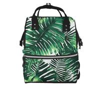 YIJIAYUN Elegant Tropical Palm Banana Leaves Print Mummy backpack Large, Waterproof,Adjustable Straps for Outdoor Activities