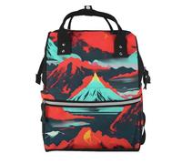 YIJIAYUN Elegant Volcano Bloom Print Mummy backpack Large, Waterproof,Adjustable Straps for Outdoor Activities