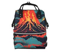 YIJIAYUN Elegant Volcano Print Mummy backpack Large, Waterproof,Adjustable Straps for Outdoor Activities