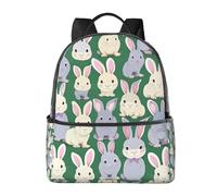 YIJIAYUN Fashion Canvas many Bunny cute Print Backpack with Leather Handles for Academic, Professional, Leisure Use