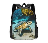 YIJIAYUN Fashion lightweight Sea Turtle Print backpack large capacity for going to Schools tourism 16.5 inch
