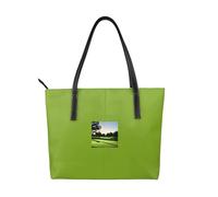 YIJIAYUN Golf Course Print Handbag designed for travel and business use,a spacious interior, zipper closure