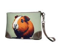 YIJIAYUN Guinea Pig Illustration Print Leather clutch cowhide Wristlet Organizer Bag for Evening Events Date Nights Wedding