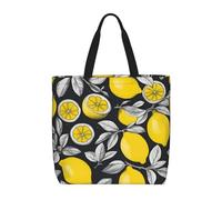 YIJIAYUN High-capacity,lightweight,durable reusable Lemon Fruit Pattern Print tote bags designed for everyday shopping
