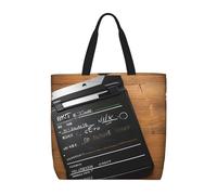 YIJIAYUN High-capacity,lightweight,durable reusable Movies Clapperboard Pattern Print tote bags designed for everyday shopping