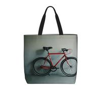 YIJIAYUN High-capacity,lightweight,durable reusable Retro bicycle pattern Print tote bags designed for everyday shopping