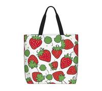 YIJIAYUN High-capacity,lightweight,durable reusable Strawberry pattern Print tote bags designed for everyday shopping