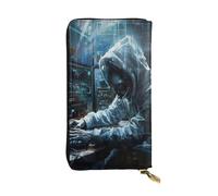 YIJIAYUN Long Women's Fashionable Hacker Attack Print Leather Wallet with Large Clip,Card Holder,compartments.