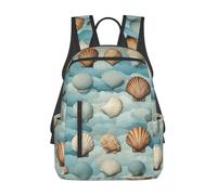 YIJIAYUN Sea Shell Print Lightweight backpack sturdy, durable for going to school, work, shopping, traveling