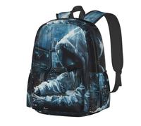 YIJIAYUN Spacious Lightweight Student Hacker Attack Print Backpack Durable,adjustable straps for school or travel