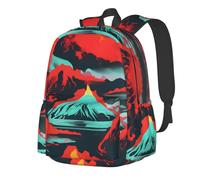 YIJIAYUN Spacious Lightweight Student Volcano Bloom Print Backpack Durable,adjustable straps for school or travel