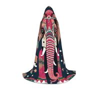 YIJIAYUN Stylish comfortable teen Bohemian Elephant Pattern Print hooded cape excellent for themed events and everyday wear
