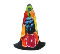 YIJIAYUN Stylish comfortable teen Fruit Rainbow Print hooded cape excellent for themed events and everyday wear