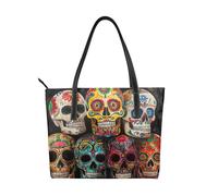 YIJIAYUN sugar skulls Print Handbag designed for travel and business use,a spacious interior, zipper closure