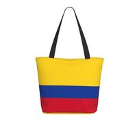 YIJIAYUN Thicker,lightweight and durable tote Flag of Colombia Print bags with zipper designed for everyday shopping