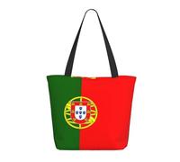 YIJIAYUN Thicker,lightweight and durable tote Portuguese flag Print bags with zipper designed for everyday shopping