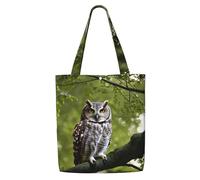 YIJIAYUN This canvas shoulder shopping Owl Tree Branches Print bag is sturdy durable lightweight For daily commuting