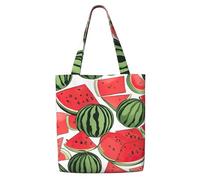 YIJIAYUN This canvas shoulder shopping Red Watermelon Print bag is sturdy durable lightweight For daily commuting