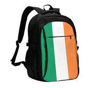 YIJIAYUN USB Laptop Irish flag Print Backpack with Charging Port and Headphone Jack for Work,Business, School