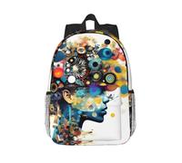 YIJIAYUN Water-repellent twill Artificial Intelligence Brain Print Backpacks lightweight Bookbag Laptop Daypack for Teen 15 inch
