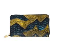 YIJIAYUN Women's Fashionable Long Dragon Scale Print Leather Wallet with Large Clip,Card Holder,compartments.