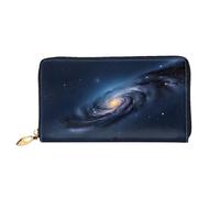 YIJIAYUN Women's Fashionable Long Leather Universe Milky Way Galaxy Print Wallet with Large Clip, compartments, Card Holder